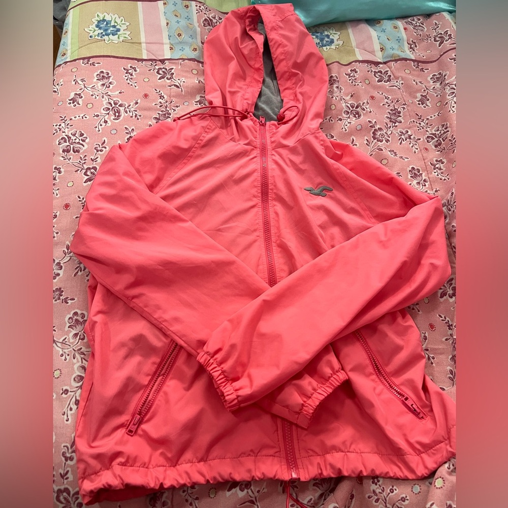 Hollister | coral pink windbreaker jacket